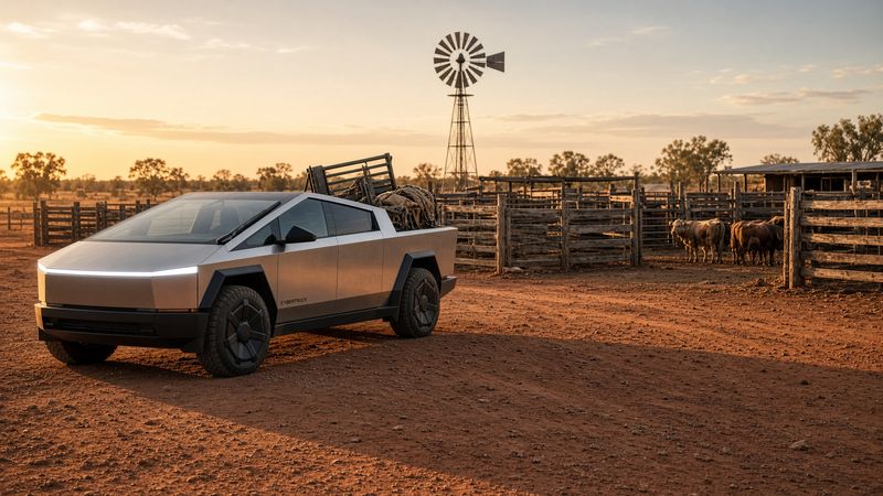Cybertruck at a working cattle station